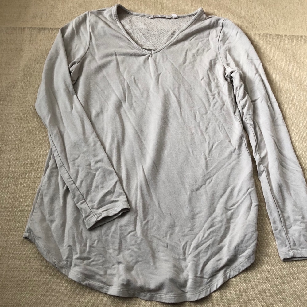 Soft Surroundings Long Sleeve V Neck Fleece Top